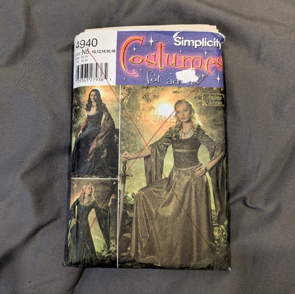 ✨BOGO ALL $5 ITEMS✨ simplicity 4940 lord of the rings inspired sewing patterns